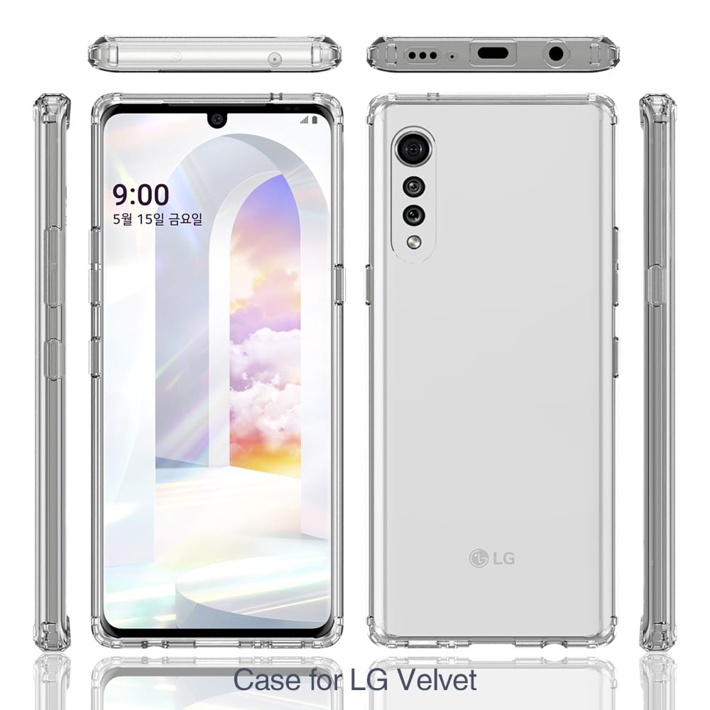 LG Velvet 5G Clear TPU Case – Four Corner Shockproof Silicone Cover