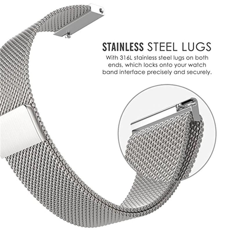 20mm Stainless Steel Magnetic Chain Strap - Silver
