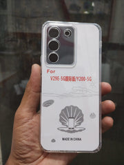 Soft Jelly cover v29e 5G Transparent with Camera protection Dust Proof Cap (No edges)