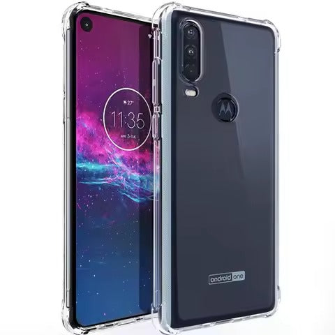 Motorola Moto One Action Clear Anti Shock Case – Four Corner Bumper Cover