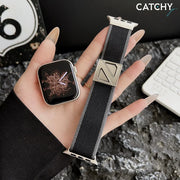 Apple Watch Adjustable Elastic Nylon Strap Black Grey