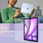 Soft TPU Bumper Clear Back Cover for i-Pad Air 13 inch 2024 M2 Shockproof Drop Protection Slim Lightweight TPU Transparent Back Cover Shell