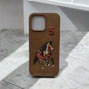 Premium Polo Horse Embroidery Leather Case for iPhone - view 3