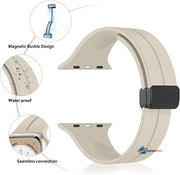 42mm 44mm 45m 49mm Ultra Ultra 2 Apple Watch Band Magnetic D-buckle Silicone Sport Strap Replacement Wrist Band for Apple Series 11/10/9/8/Ultra/7/SE/6/5/4/3/2/1, Women Men iWatch Bands
