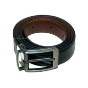 2 in 1 Double Sided Black and Brown Leather Belt for Men.