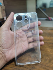 Soft TPU Back cover for Redmi Note 14 4G Transparent with Camera protection Dust Proof Cap without edges