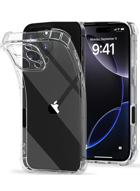 Transparent bumper back cover for iPhone 16 Pro Max - soft jelly TPU material