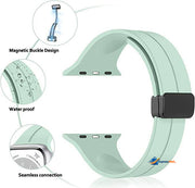 42mm 44mm 45m 49mm Ultra Ultra 2 Apple Watch Band Magnetic D-buckle Silicone Sport Strap Replacement Wrist Band for Apple Series 11/10/9/8/Ultra/7/SE/6/5/4/3/2/1, Women Men iWatch Bands