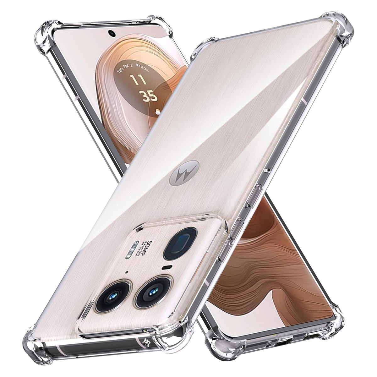 Motorola Edge 50 Ultra Clear Anti Shock Case – Four Corner Bumper Silicone Cover