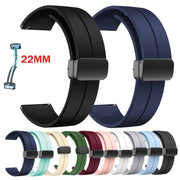 22mm Sports Silicone Magnetic Lock Strap - Dark Blue