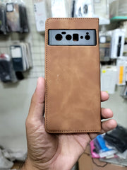 Classic Leather Rich Boss Wallet Magnetic Flip Book Case for Pixel 6 Pixel 6A Pixel 6 Pro Pixel 7 Pixel 7 Pro Pixel 8 Pixel 8 Pro