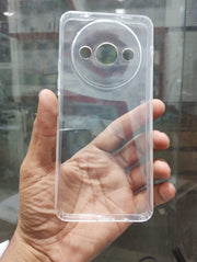 Dust proof Mobile Cover for Mi Redmi A3 Transparent with Camera protection soft jelly material bottom cap (No Edges)
