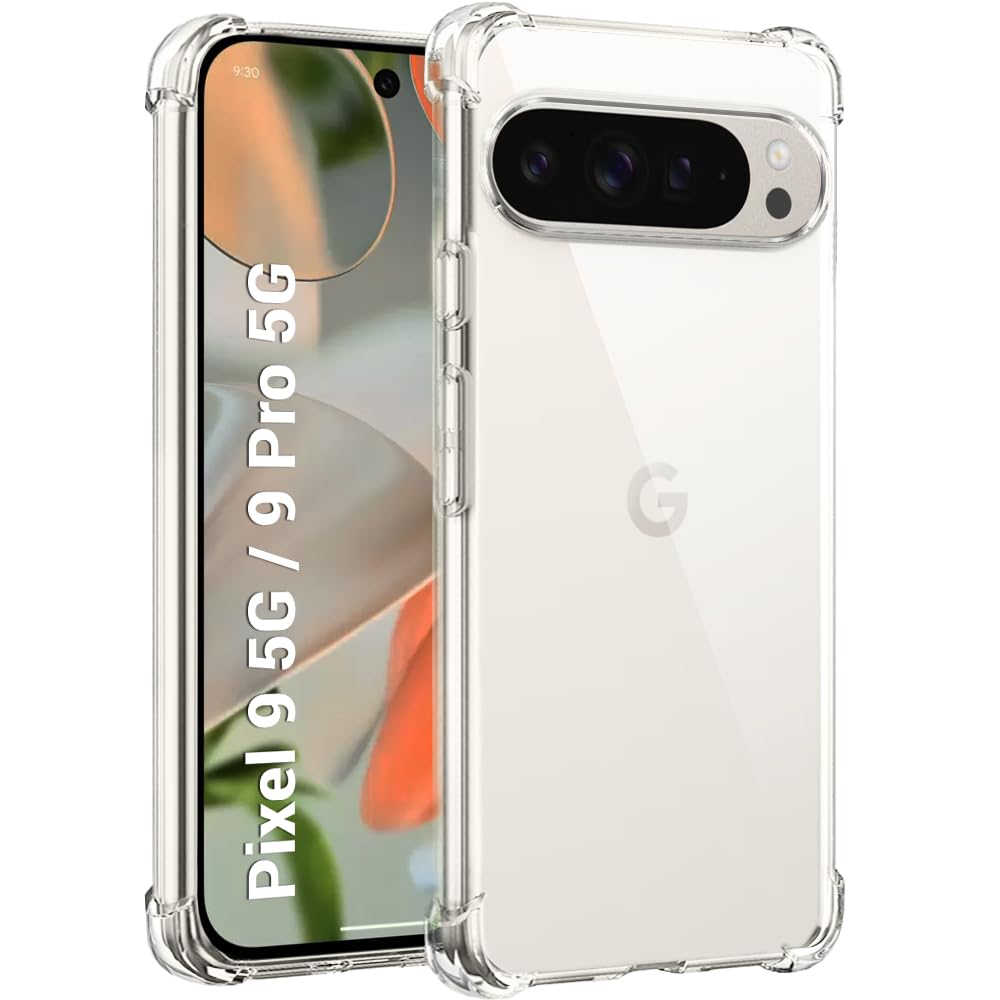 Google Pixel 9 Pro Clear Anti Shock Case – Extra Bumper Soft Back Cover