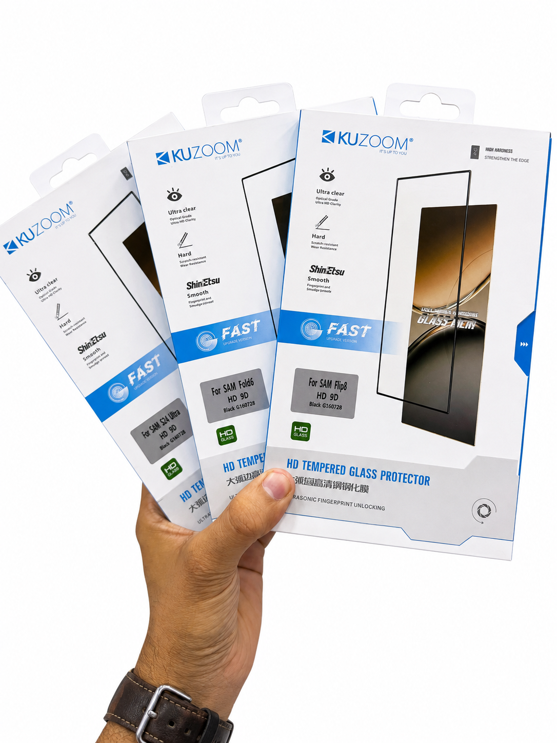 Kuzoom 9H Clear Screen Protector Samsung Galaxy Fold 8 Flip 8 Ultra