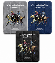 Polo City Knight Club Smart Book Case for iPad 10th Gen 10.9" & iPad A16 11" (2025) with Pen Holder – Orange, Gray, Blue, Black