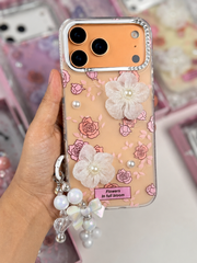 Caseit Bloom Pearl Floral Case - Luxury Transparent Shockproof Phone Case