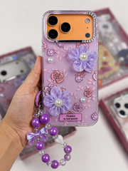 Caseit Bloom Pearl Floral Case - Luxury Transparent Shockproof Phone Case