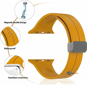 42mm 44mm 45m 49mm Ultra Ultra 2 Apple Watch Band Magnetic D-buckle Silicone Sport Strap Replacement Wrist Band for Apple Series 11/10/9/8/Ultra/7/SE/6/5/4/3/2/1, Women Men iWatch Bands