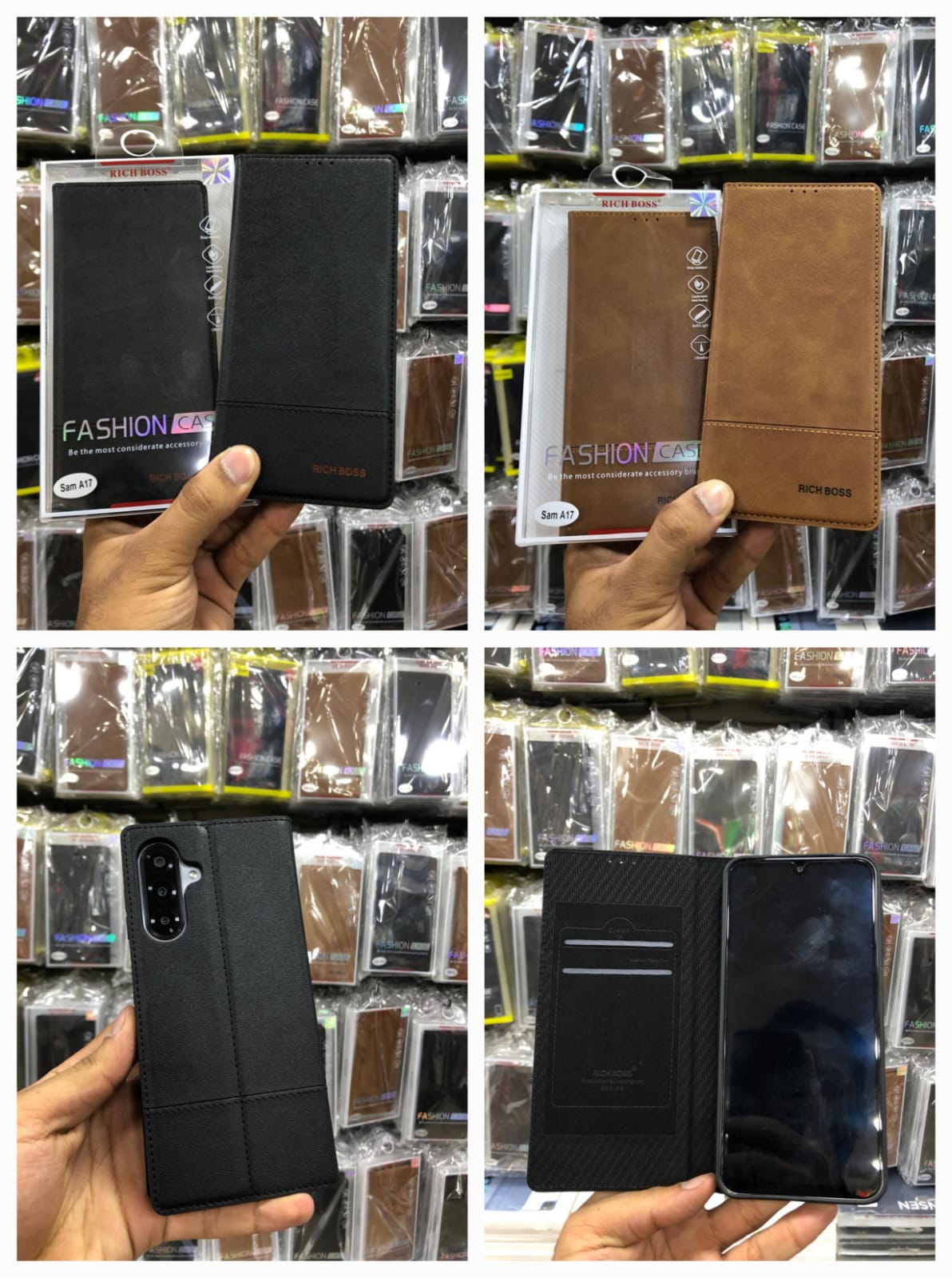 Rich Boss Flip Leather Wallet Case Samsung S Ultra Note Series – Black