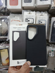 Signature Luxe Vegan Leather Back Cover for Samsung S25 Ultra
