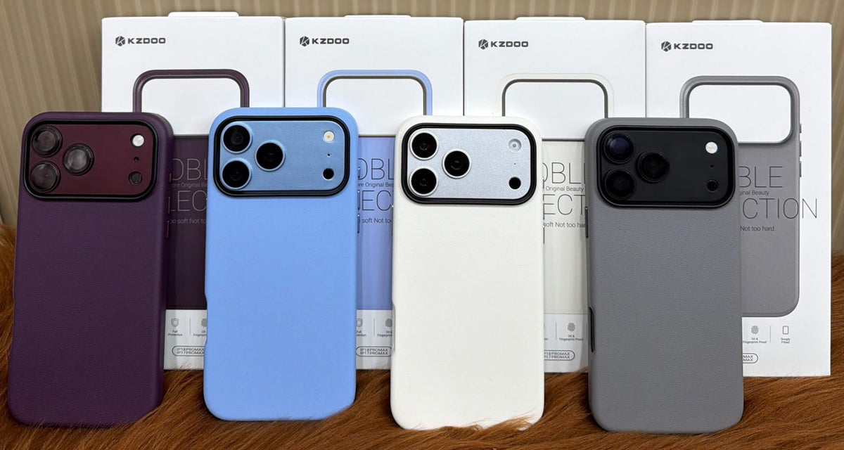 KZDOO Noble Collection Leather cover for 18 Pro Max Leather Case Original Quality Full Coverage Black Blue