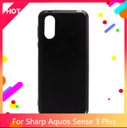Sharp Aquos Sense 3 Plus Case Soft TPU Slim Smooth Flexible Protective Phone Cover - Black Matte