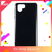 AQOUS R2 Case Matte Soft Silicone TPU Back Cover For Sharp Aqous R2 Phone Case Slim shockproof - Black