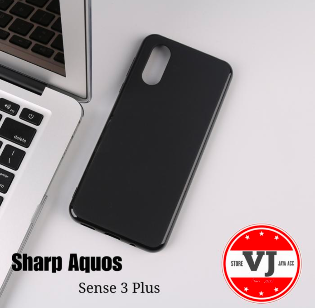 Sharp Aquos Sense 3 Plus Case Soft TPU Slim Smooth Flexible Protective Phone Cover - Black Matte