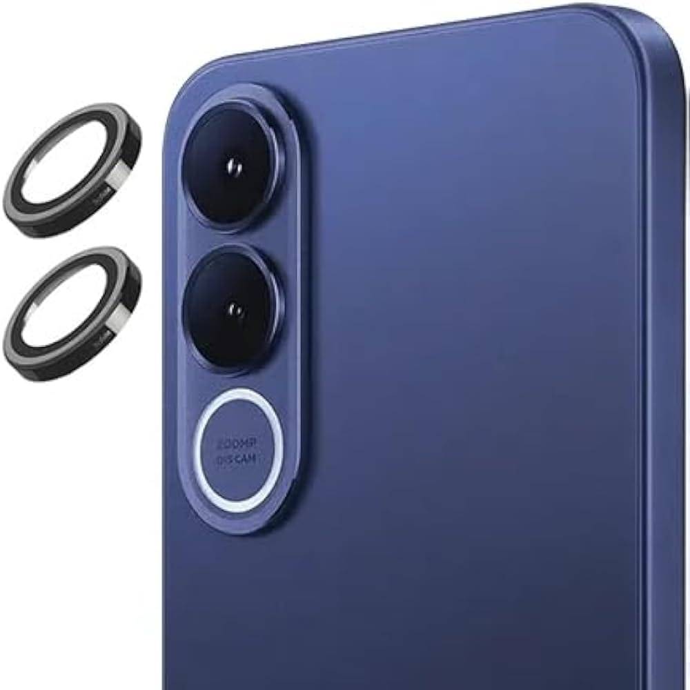 Premium camera lens protector for Vivo V70 Fe - black silver ring