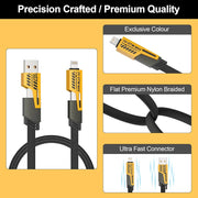 4 In 1 Multi USB PD Charging Cable (Type-C To C, C To Lightning, USB To C, USB To Lightning)