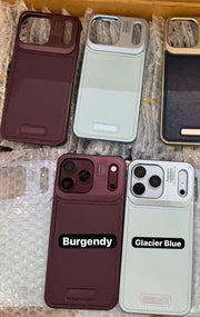 Metal MagSafe Perfume Leather Case - Burgundy / Glacier