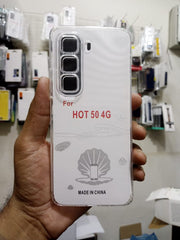 Dustproof Transparent Silicone Cover for Infinix Hot 50 4G Premium Silicone Case Crystal Soft Ultra-Thin Back Cover