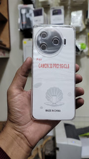 Soft TPU Back cover for Camon 13 Pro 5G Transparent with Camera protection Dust Proof Cap without edges