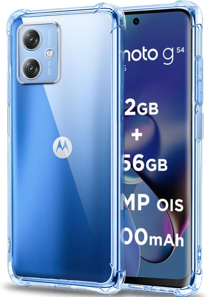 Motorola Moto G54 5G Clear Anti Shock Case – Four Corner Bumper Silicone Cover
