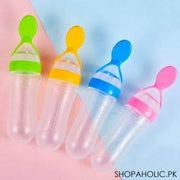 Baby Silicon Spoon Feeder With Bottle, Spoon Squeeze Bottle Feeder Baby Feeding Cereal Rice With Dispensing Feeder Food Dispensing Spoon Toddler Food Rice Milk Feeder
