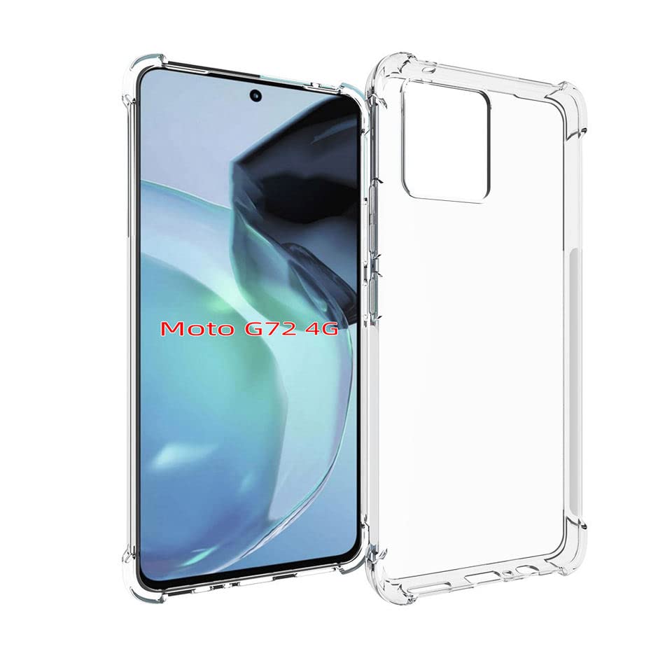 Motorola Moto G72 Clear Transparent Bumper Case – Thin Back Cover