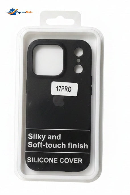 iPhone 17 Pro Silicone Case with Apple Logo – Black | Clearance Sale