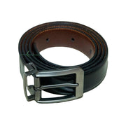 2 in 1 Double Sided Black and Brown Leather Belt for Men.
