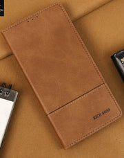 Classic Leather Rich Boss Wallet Magnetic Flip Book Case for Samsung S21 Ultra S22 Ultra S23 Ultra S24 Ultra S25 FE S25 Ultra S26 Ultra Note 10 Plus Note 20 ultra Samsung A71 A72 Samsung A54 Samsung A53 Samsung A52 Samsung A51 Samsung A32 Samsung A16