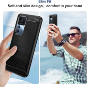 Xiaomi Redmi 12T / 12T Pro Carbon Fiber Silicone Bumper Case – shockproof corner bumper