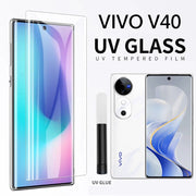 Uv Screen Protector forVivo V40 Pro Vivo V40 Tempered Glass with Glue , UV Curve Glass