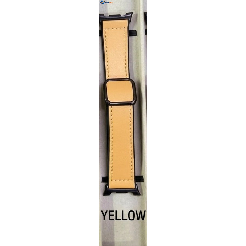 Yellow square D-buckle magnetic leather strap for Samsung Galaxy Watch – ExpressMall.pk