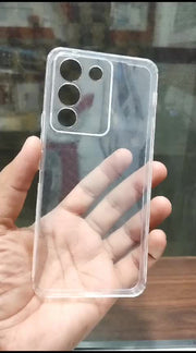 Soft Jelly cover v29e 5G Transparent with Camera protection Dust Proof Cap (No edges)