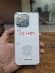 Soft TPU Back cover for Vivo Y28 4G Transparent with Camera protection Dust Proof Cap without edges