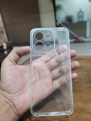 Soft TPU Back cover for Vivo Y28 4G Transparent with Camera protection Dust Proof Cap without edges