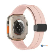 42mm 44mm 45m 49mm Ultra Ultra 2 Apple Watch Band Magnetic D-buckle Silicone Sport Strap Replacement Wrist Band for Apple Series 11/10/9/8/Ultra/7/SE/6/5/4/3/2/1, Women Men iWatch Bands