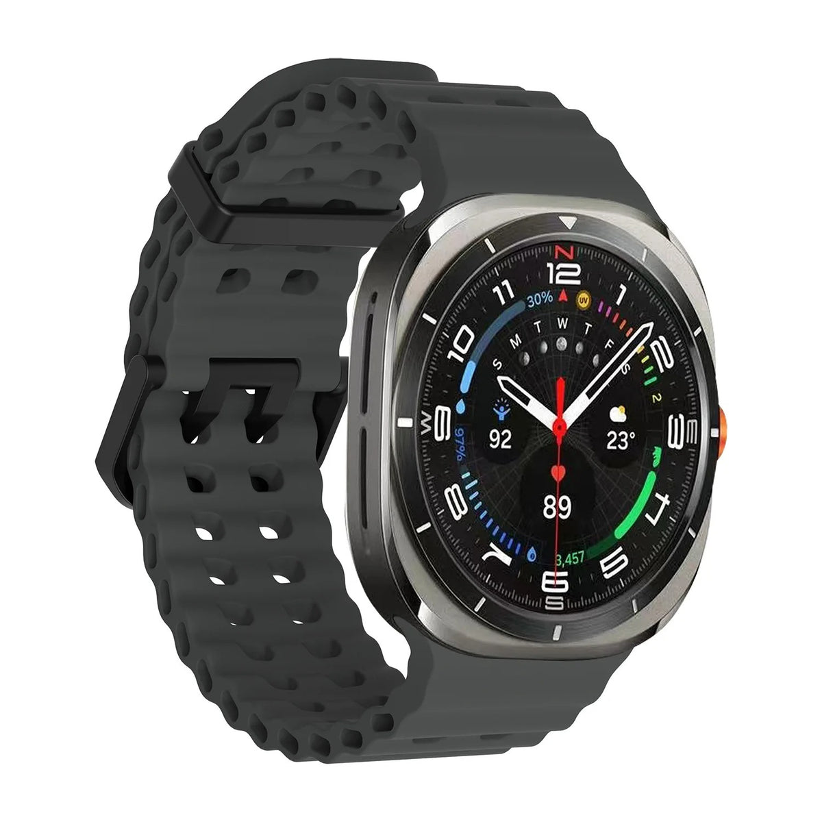 Soft Loop Silicone Bracelet Samsung Galaxy Watch 7 Ultra 47mm - Dark Gray