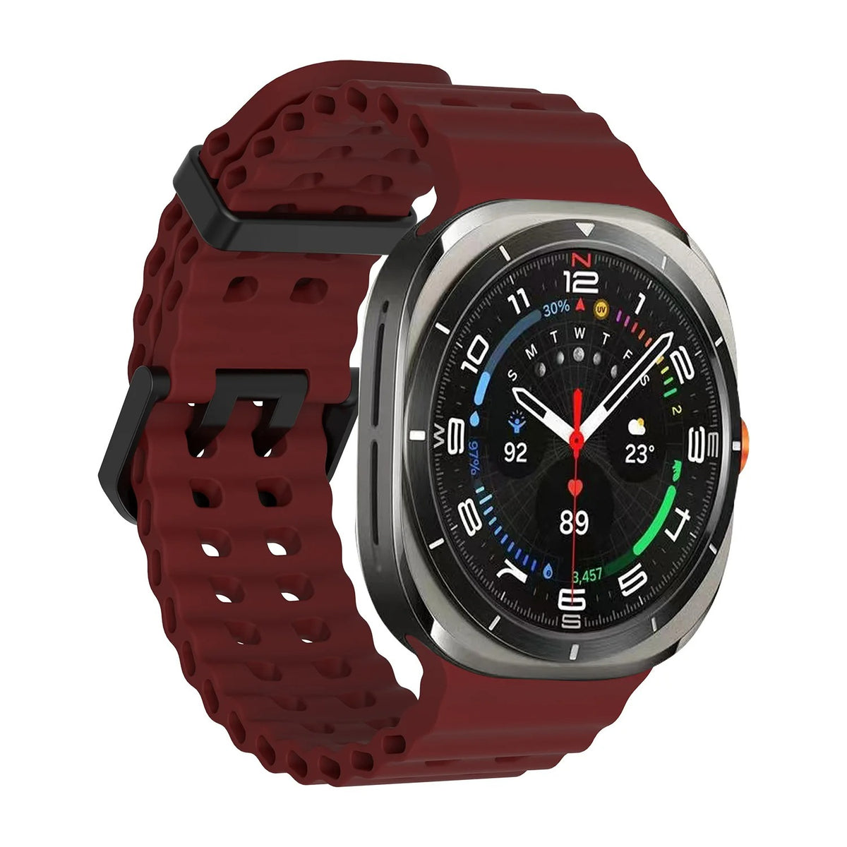 Soft Loop Silicone Bracelet Samsung Galaxy Watch 7 Ultra 47mm - Wine Red