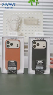 X-Level Nanofiber Case for iPhone 17 Pro Max 17 Pro Back Cover Black Orange
