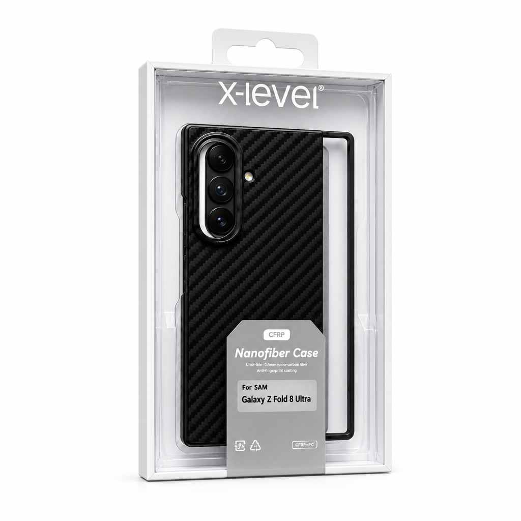 X-Level Nanofiber Case for Samsung Galaxy Z Fold 8 Ultra Back Cover Black